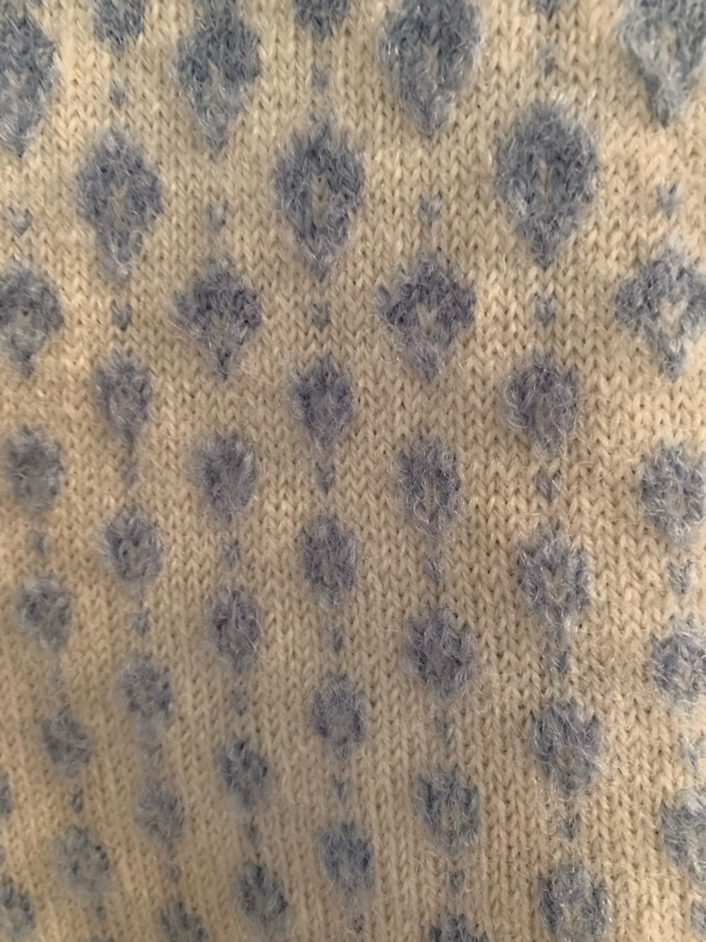 Dale of Norway Cream and Light Blue Knit Sweater Detail - Picture 6 of 7